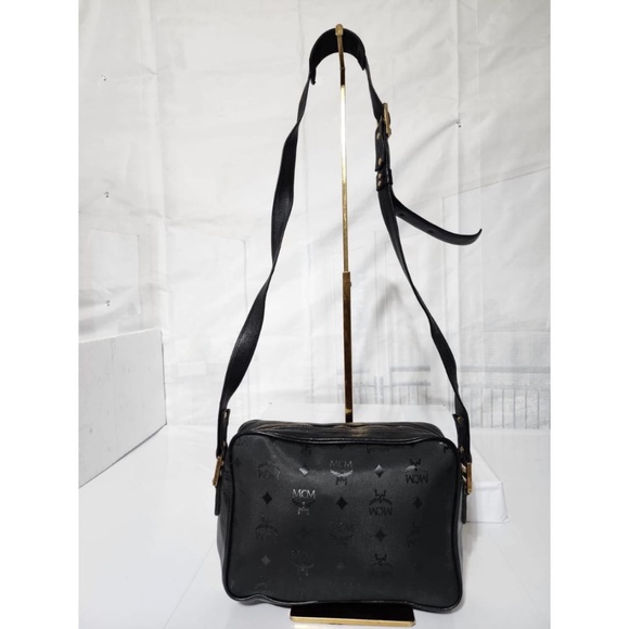 Authentic MCM Vintage Visetos Nylon Crossbody Bag Black - Picture 4 of 15